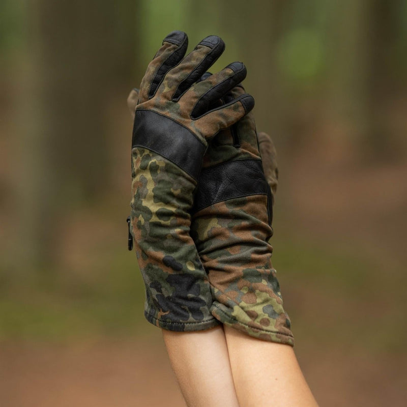 El verdadero ejército alemán Flecktarn camufla de camuflaje Guantes de combate de BW con todo propósito