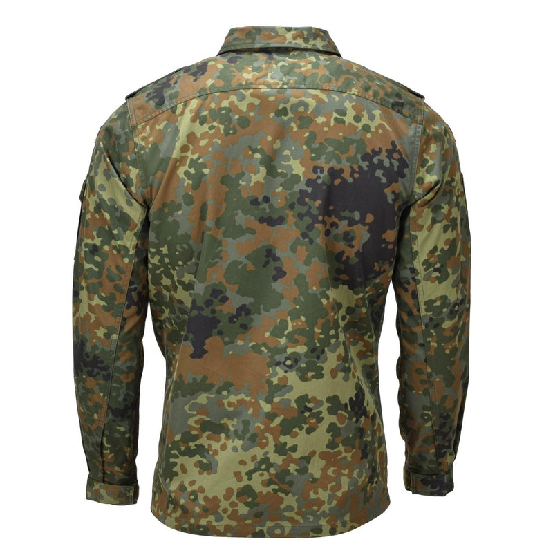 Camiseta de campo militar alemana genuina Mujeres Botón Snap Fasting Flecktarn Camo