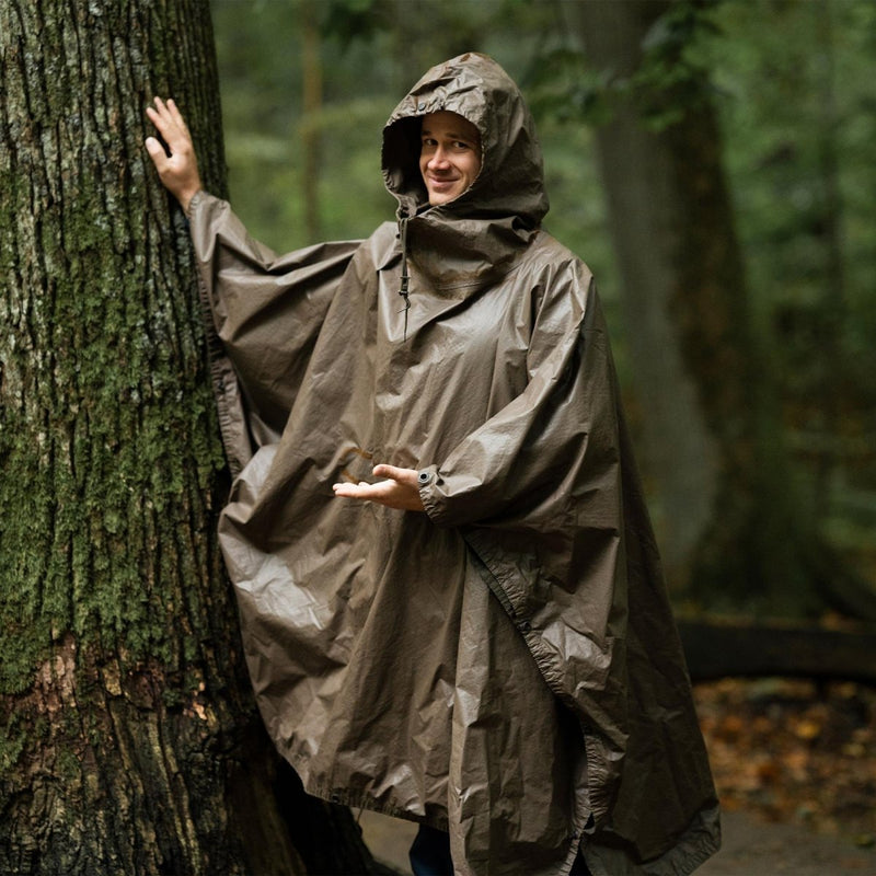 Ejército alemán clima húmedo lluvia poncho impermeable refugio con capucha de oliva cape