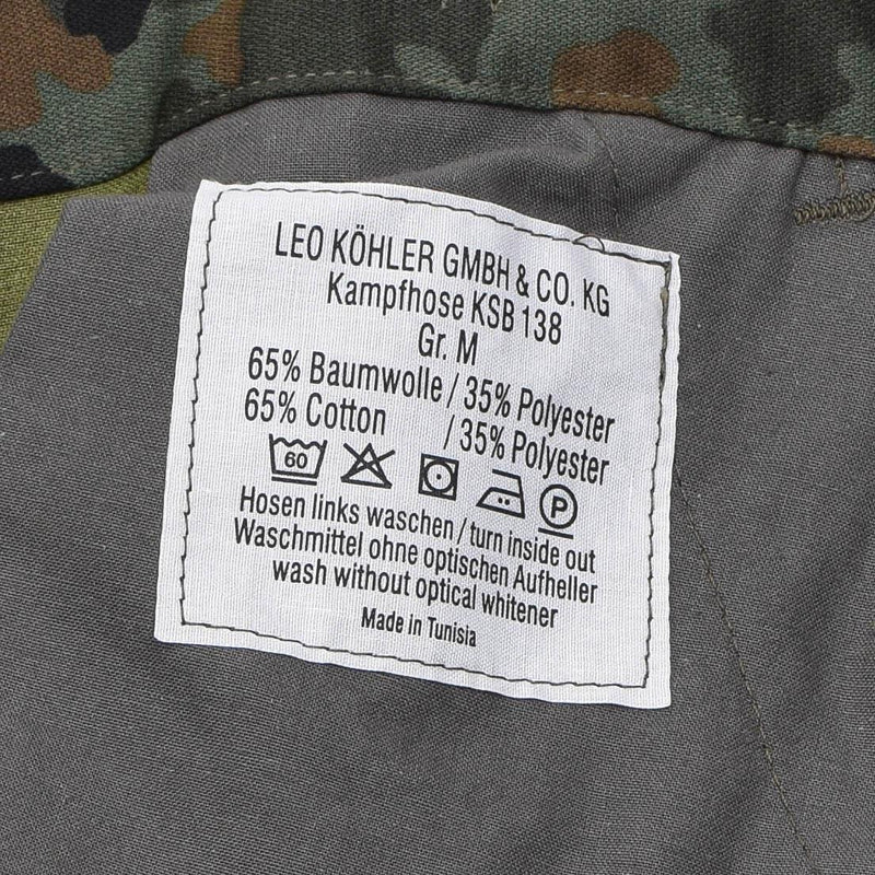 Leo Kohler KBS Flecktarn CAMO Pantalones tácticos Tropas reforzadas Tropas Combate