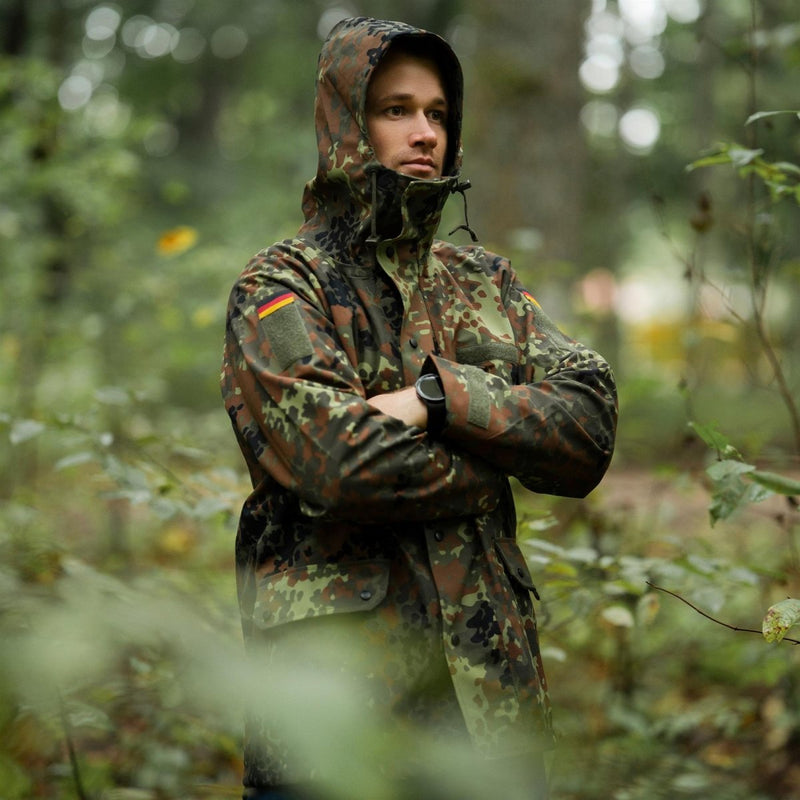 MIL-TEC JUNTA DE CAMBIO DEL Ejército alemán Goretex Flecktarn Camo Imploude Rain