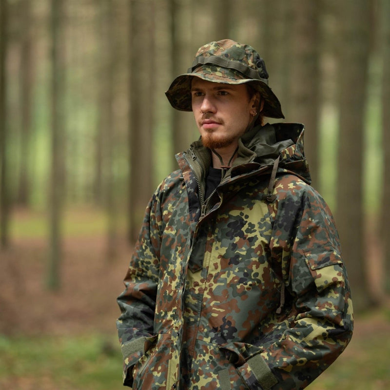 Mil-Tec Brand Military Style Ripstop Hat Boonie Hat Ligero Flecktarn Ejército Capilla