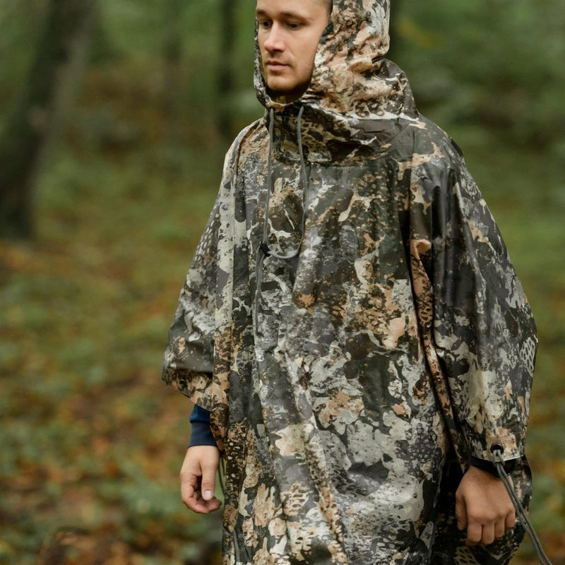 Mil-Tec Poncho Camuflage PVC Ripstop con capucha impermeable recubierta de agua Ripstop