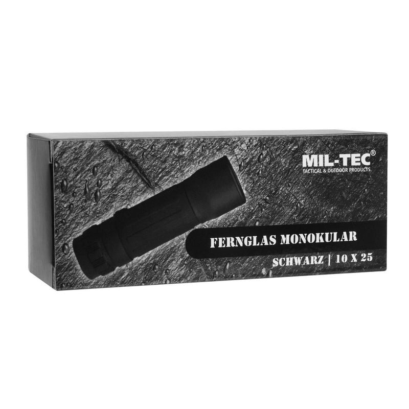 MIL-TEC Monocular táctico 10x25 Alcance militar Vigilancia al aire libre Negro