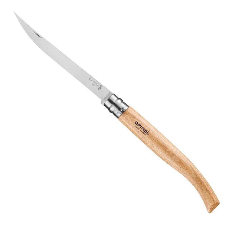 Opinel Beech Effilé 15 Filetes Fish Spite de acero inoxidable Hoja plegable de acero inoxidable