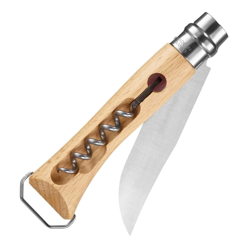 Opinel n ° 10 Corkscrew Spock Botella abrebotellas de acero inoxidable cuchilla de acero inoxidable