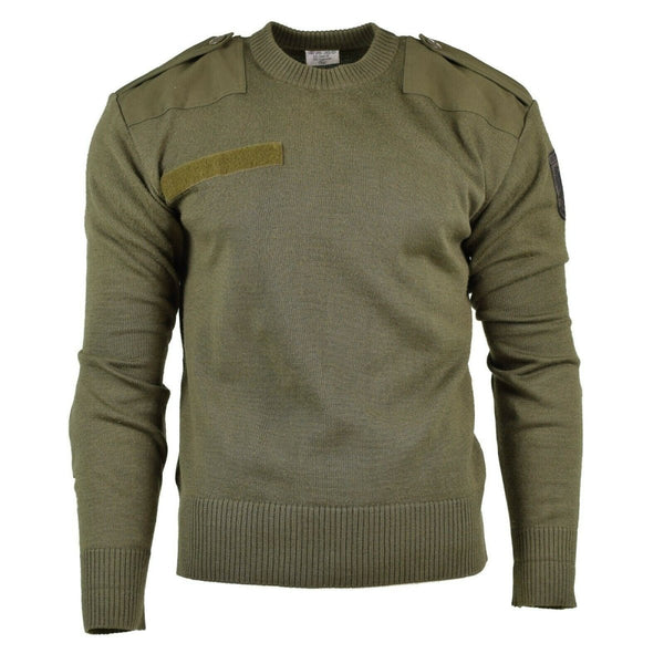 Jugua de jersey del ejército austriaco original Olive Od Wool Sweater