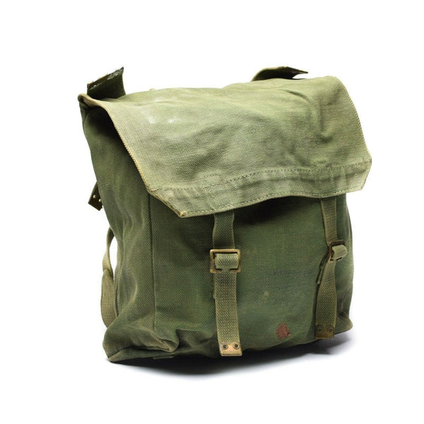 Original británico militar M37 Haversack lienzo Bolsa Bolsa lateral grande Oliva