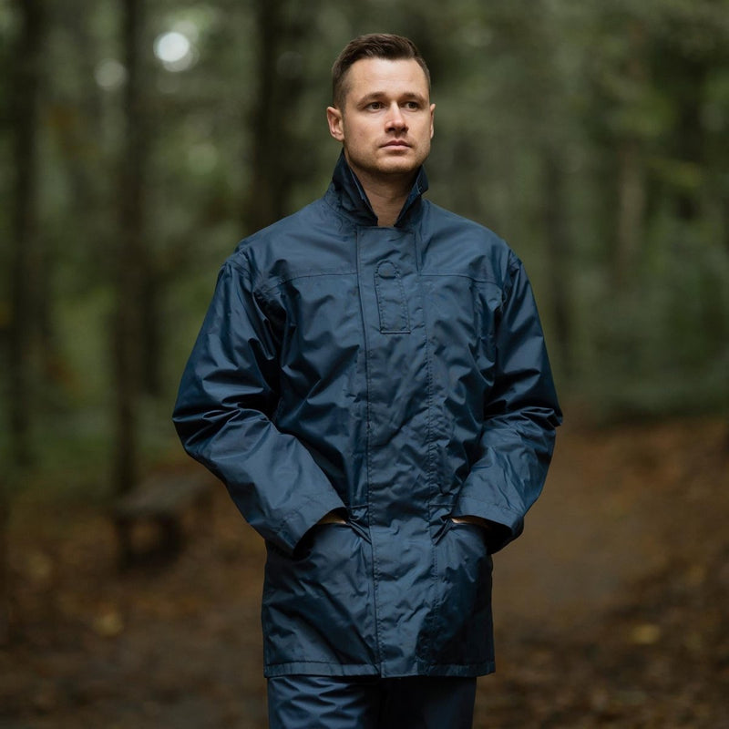 Chaqueta británica de la RAF original impermeable mal tiempo parka forrada impermeable azul