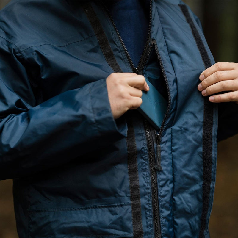 Chaqueta británica de la RAF original impermeable mal tiempo parka forrada impermeable azul