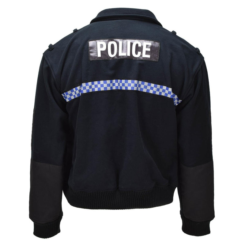 Chaqueta policial de Strathclyde original de británica Posilleros elásticos de dobladillo Negro