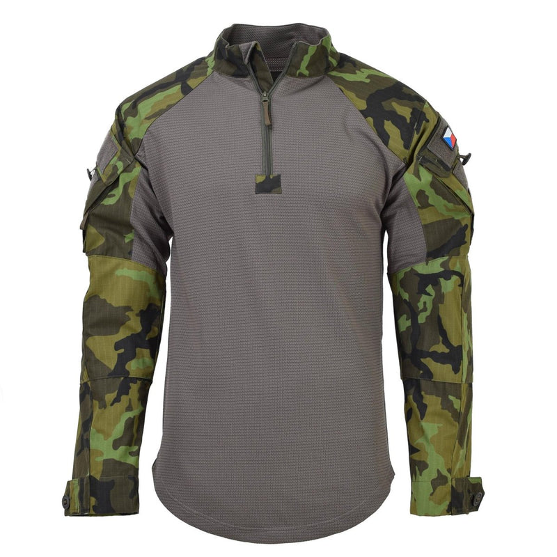 Camisas de combate tácticas del ejército checo original Ubac Woodland Camo Manga larga NUEVO