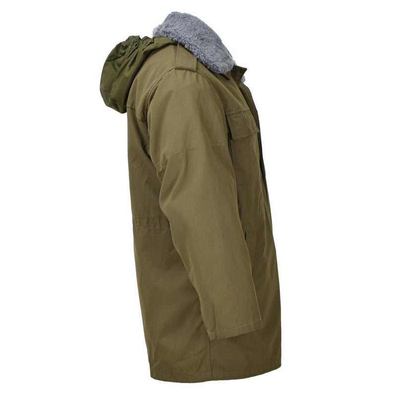 Chaqueta militar checa original Parka M85 W Liner con capucha Long Hem Army Olive