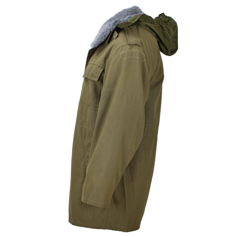 Chaqueta militar checa original Parka M85 W Liner con capucha Long Hem Army Olive