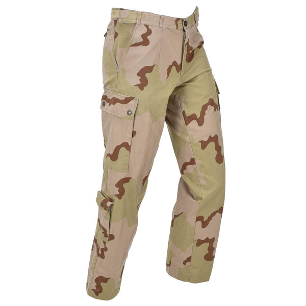 Pantalones militares holandeses originales Palacos de carga de corte Camuflaje del desierto