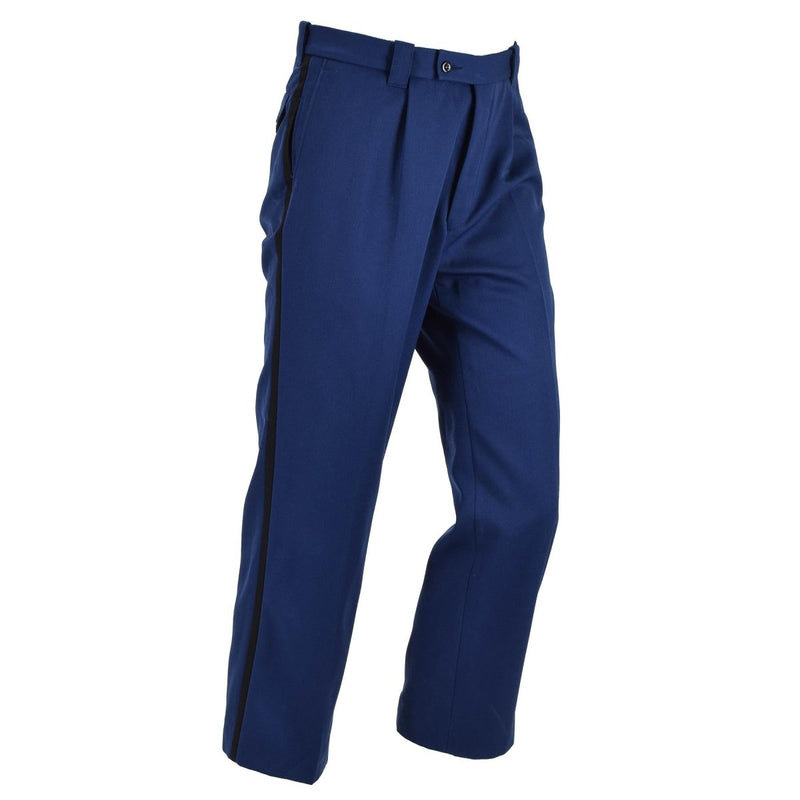 Pantalones formales militares holandeses originales Men Zip Flip Slash Pockets Solid Blue