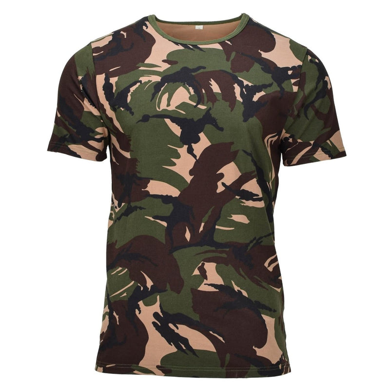 Camiseta militar holandesa original mangas livianas camuflaje de bosque