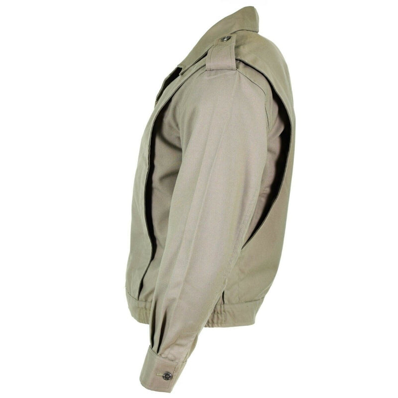 Chaqueta militar militar francesa original gris plisado elasticado gris