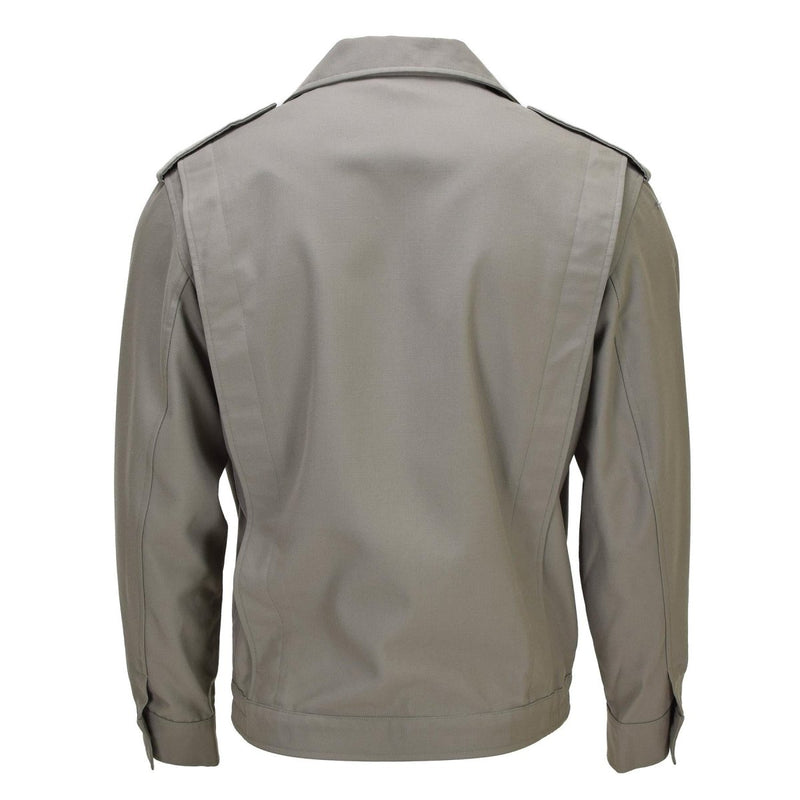 Chaqueta militar militar francesa original gris plisado elasticado gris