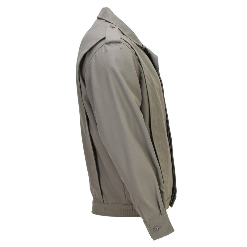 Chaqueta militar militar francesa original gris plisado elasticado gris