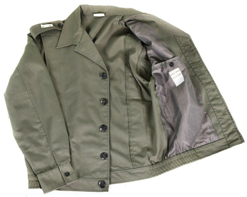 Chaqueta militar militar francesa original gris plisado elasticado gris