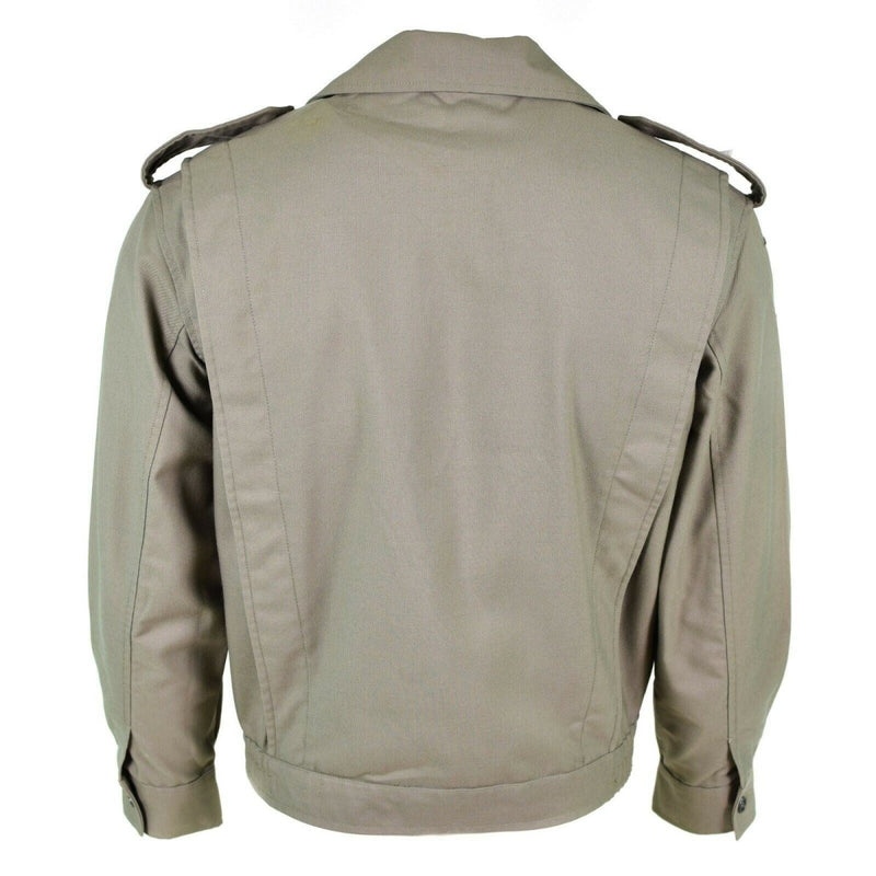 Chaqueta militar militar francesa original gris plisado elasticado gris