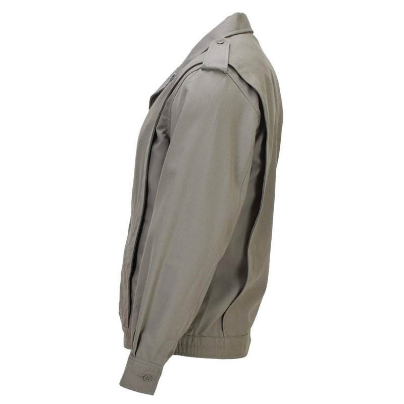 Chaqueta militar militar francesa original gris plisado elasticado gris