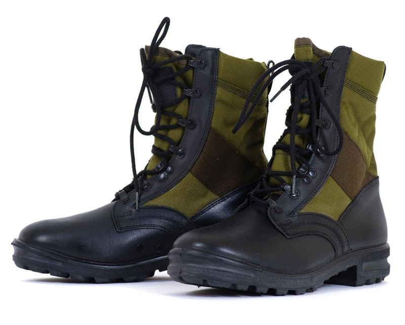 Botas tropicales del ejército original de Alemania Baltes Balas negros/OD Green Military Excedente Nuevo