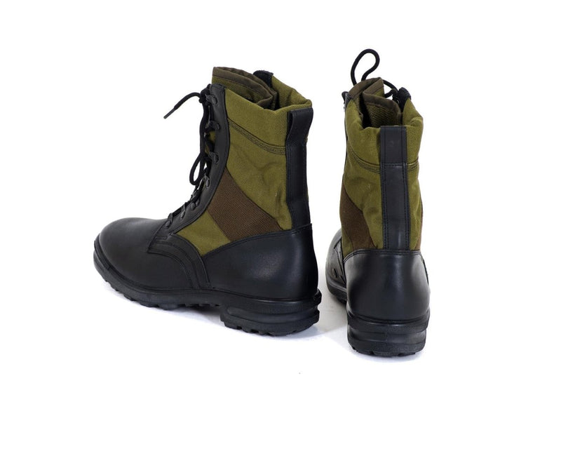 Botas tropicales del ejército original de Alemania Baltes Balas negros/OD Green Military Excedente Nuevo