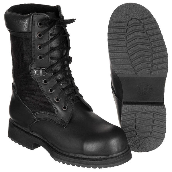 Zapatos de combate militar italiano originales de cuero liviano Invierno negro