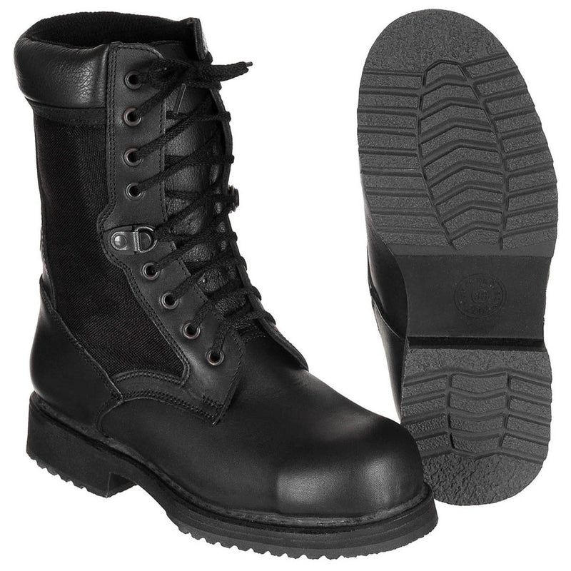 Zapatos de combate militar italiano originales de cuero liviano Invierno negro