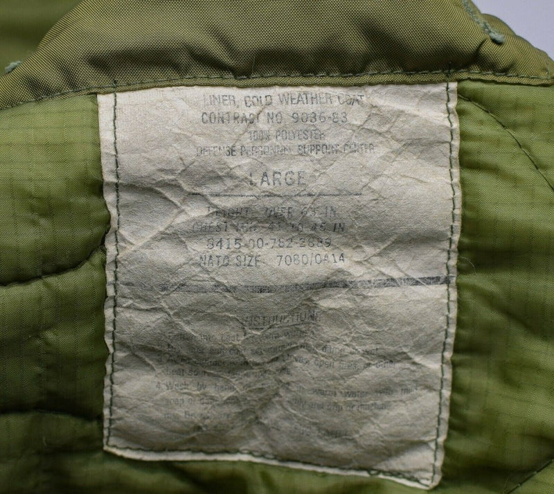 Liner de edredón del ejército de EE. UU. Jacket militar M65 Finamiento de abrigo de clima frío