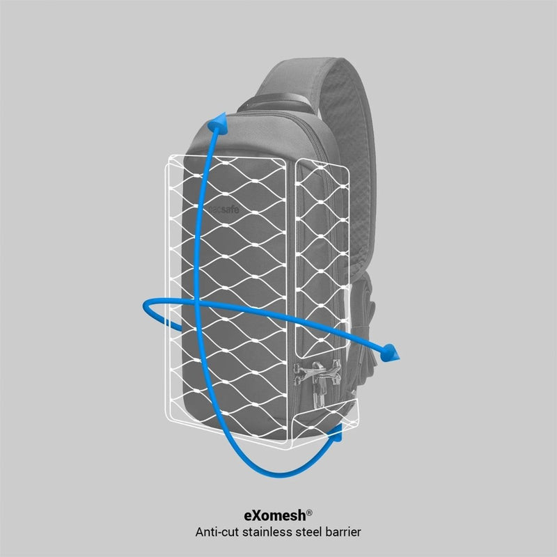 PACSAFE V Tech Shoulder Bag 10L Repelente de agua Rfidsafe Anti Sling Pack