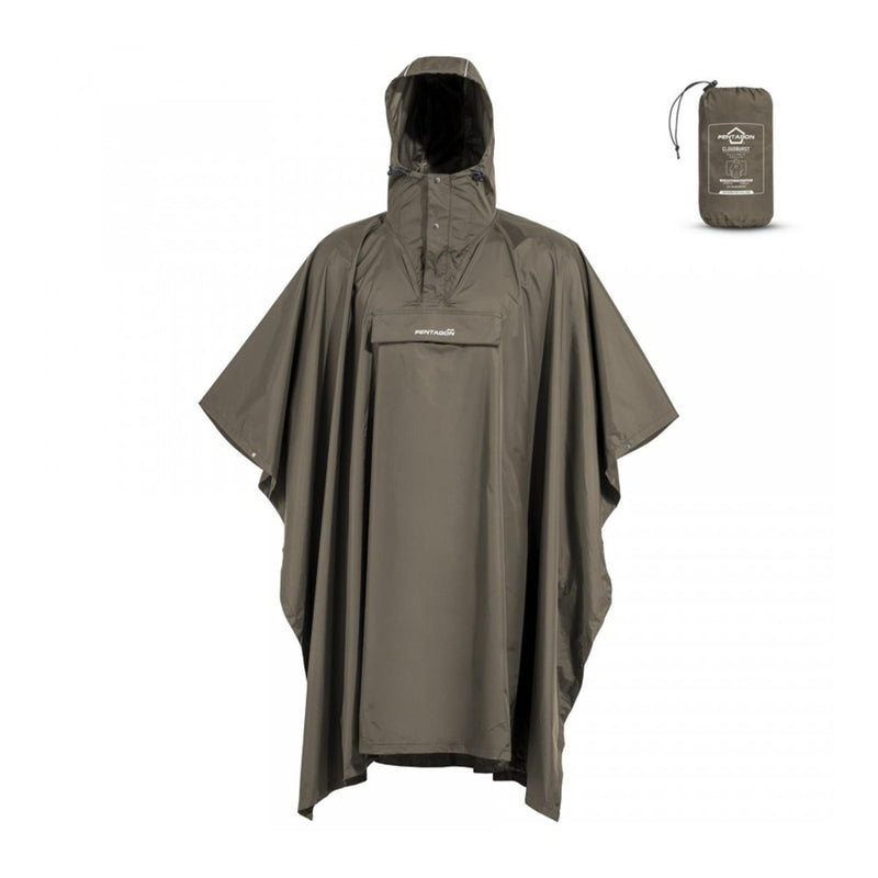 Pentágono CloudBurst Poncho Poncho Implay Detalles reflectantes transpirables