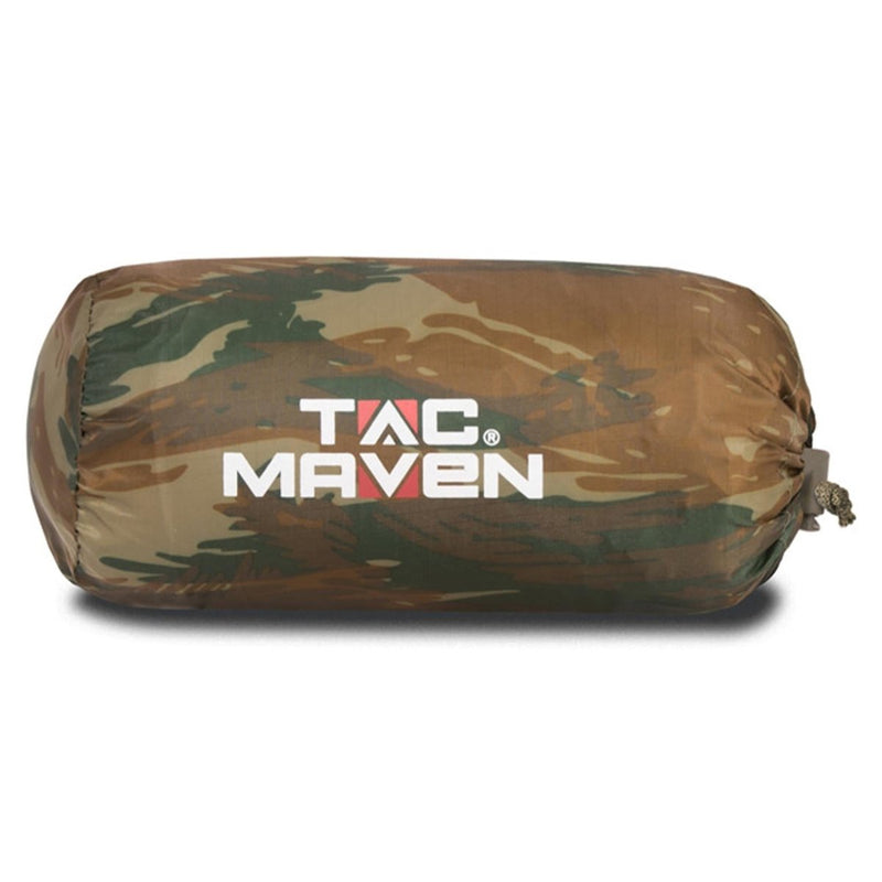 Pentágono impermeable ripstop poncho capó ajustable compresión paquete de camufla