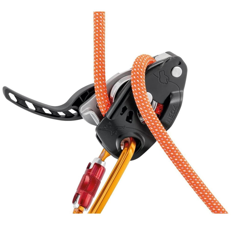 Petzl Neox Bastro de aseguramiento Control de frenado asistido Top Rope Climbing Negro