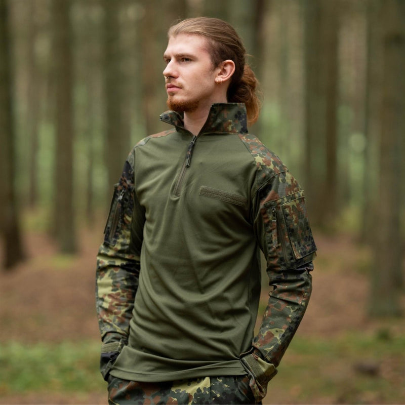 Tacgear Brand Alemán Camisas de estilo del ejército Combate Tropas Underwear Flecktarn Camo