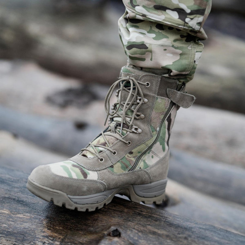 Teesar Botas Multicam Multicam Side Caza de caza Zip Servicio de trekking Calzado