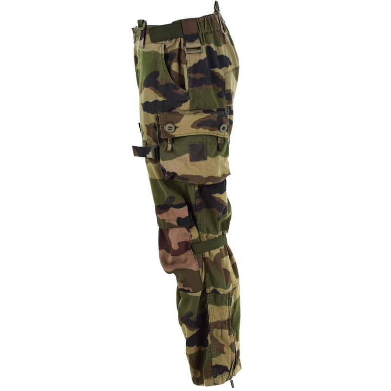 Military French army combat field pants CCE camouflage ripstop adjustable waist side pockets tactical