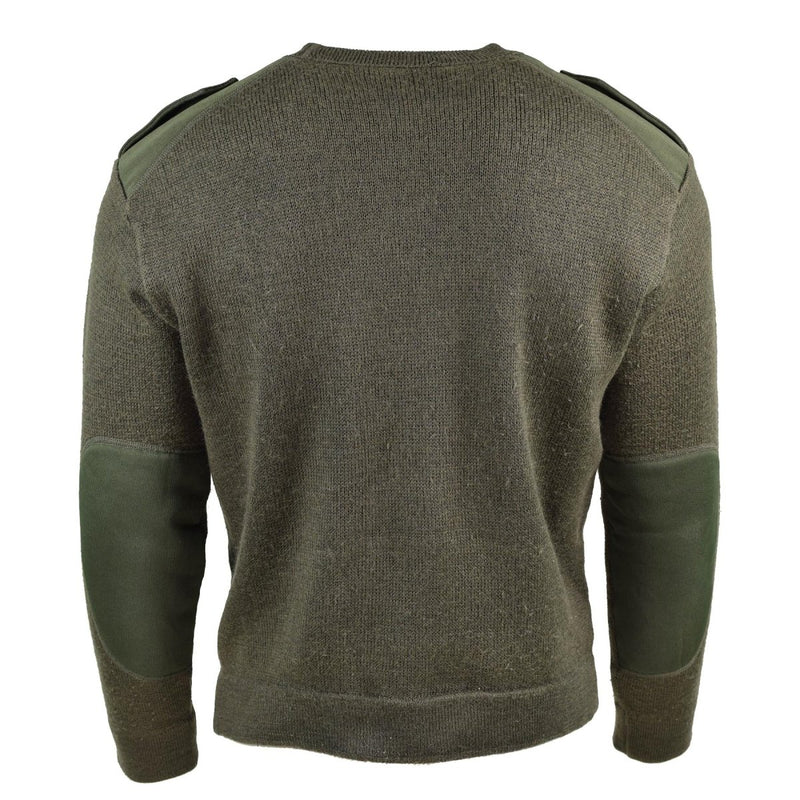 Commando jumper olive military sweater round neck reinforced elbows and shoulders