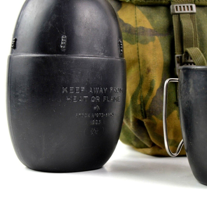 British army canteen with mug 58 water bottle with pouch vintage screw lock