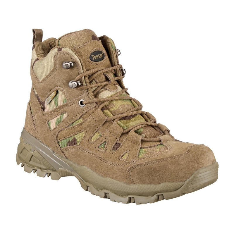 Teesar SQUAD MULTICAM side zipped boots camping hiking trekking combat footwear speed lacing system