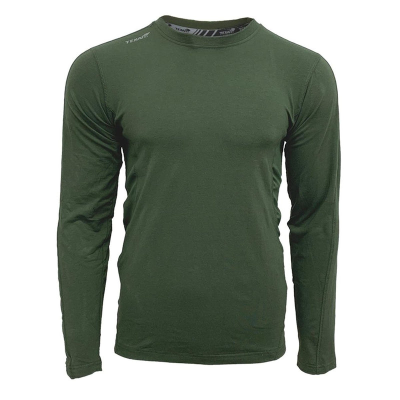 TEXAR military wear thermal undershirt long sleeve field uniform base underwear all seasons breathable lightweight Olive