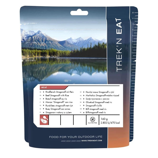 Trek'N Eat Main meal Beef stroganoff Dehydrated food camping high calories gluten free